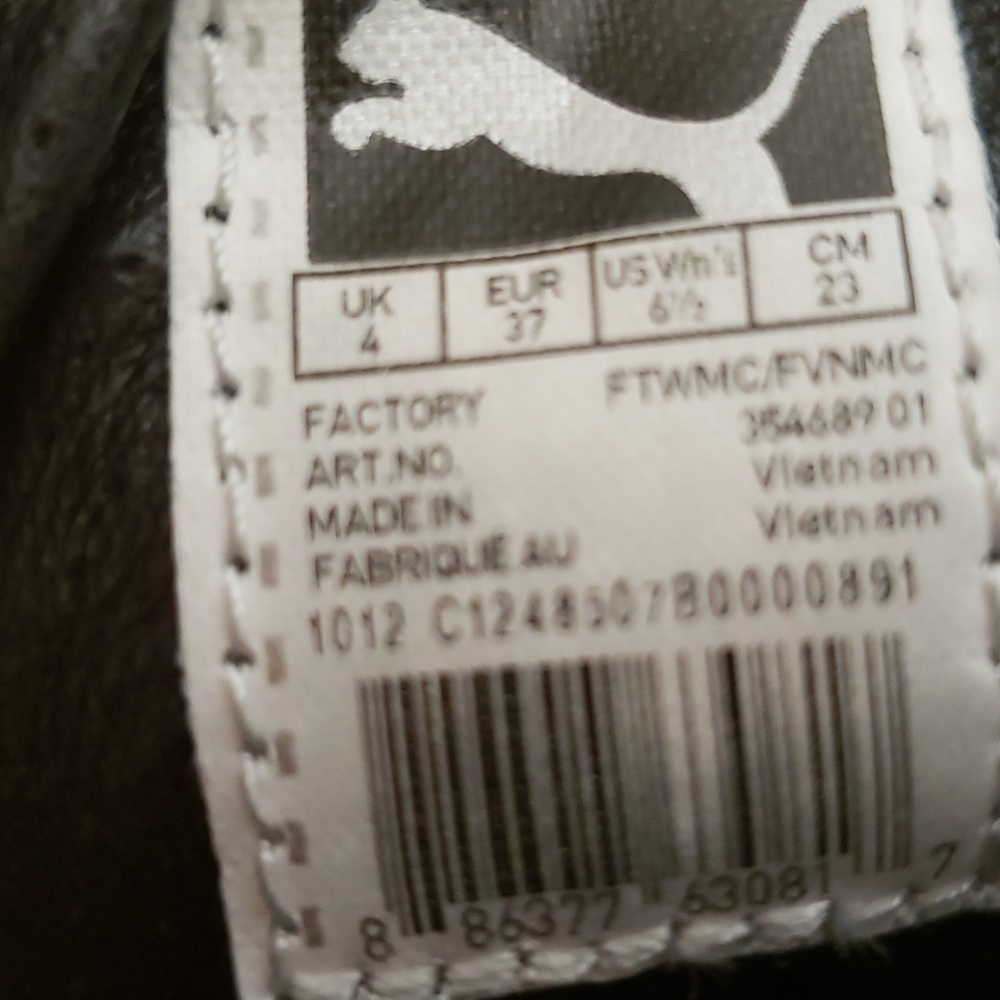 Puma Black and White High-Top Wedge Sneakers - Picture 6 of 7